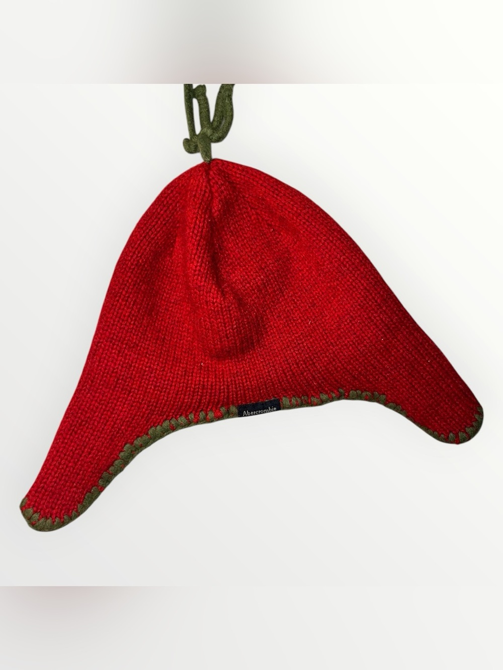 Rare vintage Abercrombie & Fitch tomato-inspired knit beanie 🍅
